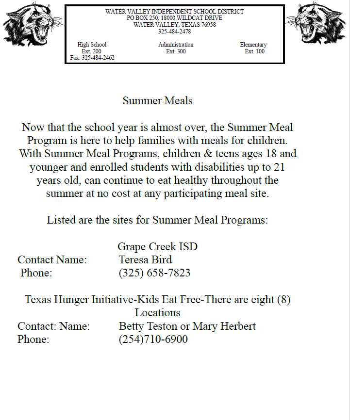 summer meal info
